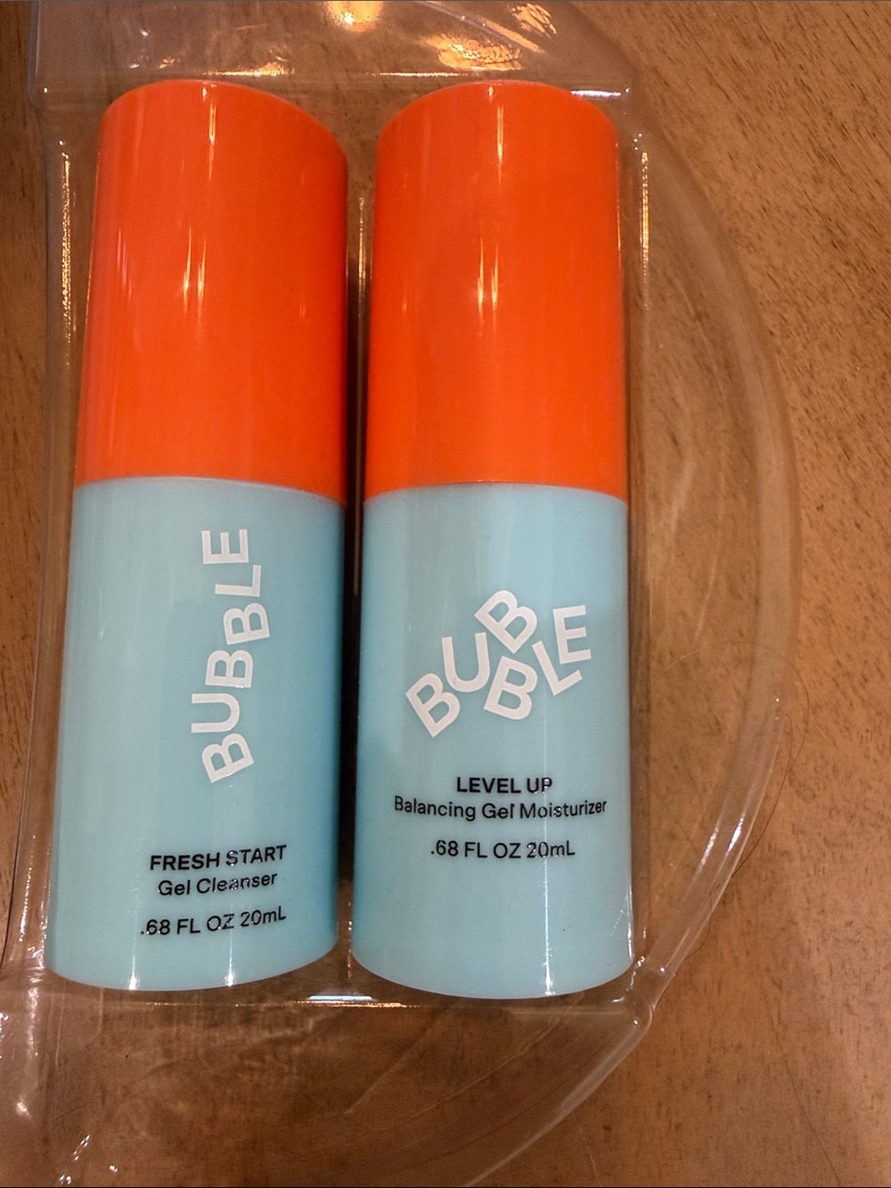 Bubble Fresh Start Cleanser & Level Up Gel Moisturizer - Orange/Light Blue Duo